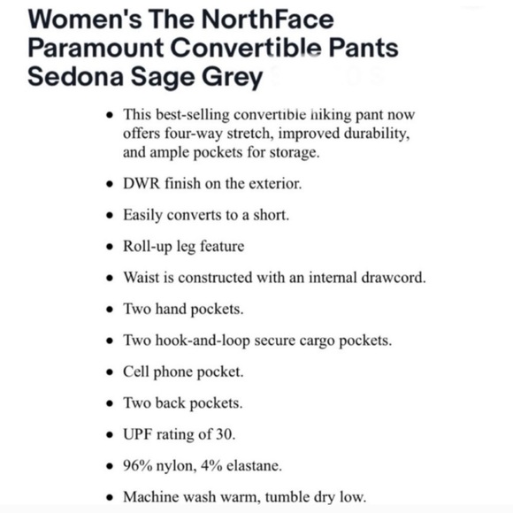 THE NORTH FACE convertible pants - Picture 14 of 14